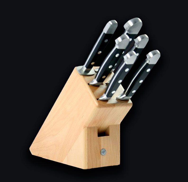 Blocco magnetico portacoltelli per coltelli, in legno - 8 coltelli